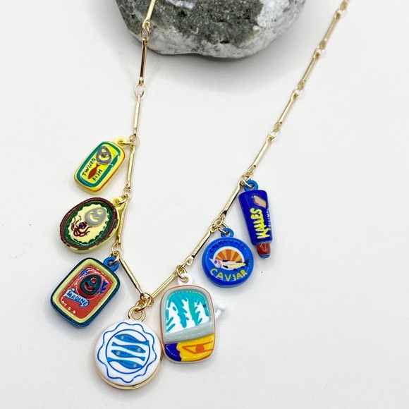 Free People Jewelry - NEW Ceramic Sardine Charm Layering Necklace
